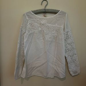 Sundance White Lace Embroidered Blouse